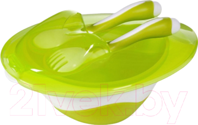 Набор посуды для кормления BabyOno 1064 (зеленый)