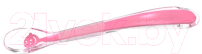 Ложка для кормления BabyOno Baby’s Smile 6м+ силиконовая / 1460 (розовый)