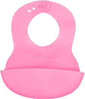 Нагрудник детский BabyOno 835 с регулируемой застёжкой (розовый) - 