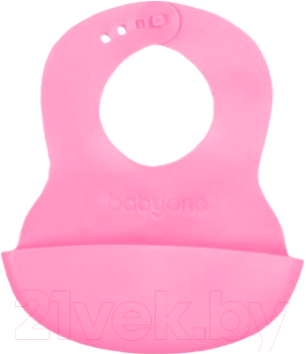Нагрудник детский BabyOno 835 с регулируемой застёжкой (розовый)