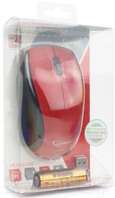 Мышь Gembird MUSW-320 (красный)
