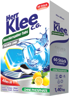 Таблетки для посудомоечных машин Herr Klee C.G. Silver Line (70шт)