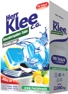 Таблетки для посудомоечных машин Herr Klee C.G. Silver Line (102шт)
