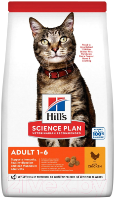 Сухой корм для кошек Hill's Science Plan Adult Optimal Care Chicken / 604059 (10кг)