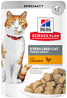 Влажный корм для кошек Hill's Science Plan Young Adult Sterilised Cat Chicken (85г) - 