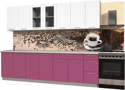 

Готовая кухня Интерлиния, Мила Пластик 2.8 Б