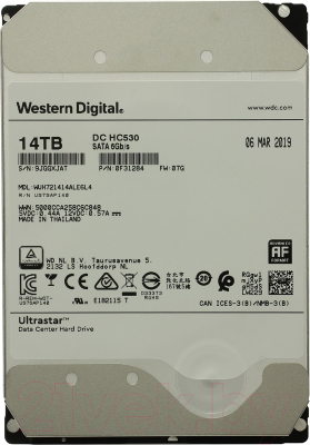

Жесткий диск Western Digital, Ultrastar DC HC530 14TB (WUH721414ALE6L4)