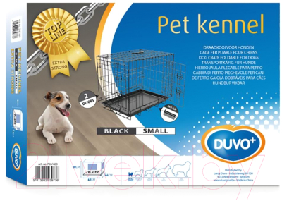Клетка для животных Duvo Plus Pet Kennel Small 780/480/DV (черный)