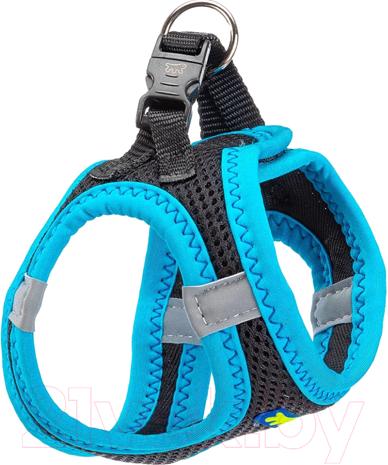 Шлея-жилетка для животных Ferplast Kaori P / 75469032 (XS, черный/голубой)