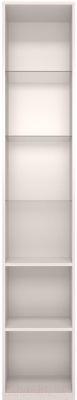 Шкаф-пенал с витриной Ижмебель Виктория 32 правый (белый глянец с порами/белая глянцевая пленка)