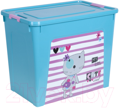 Контейнер для хранения Алеана Smart Box Pet Shop 124049 (бирюзовый/розовый)
