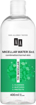 Мицеллярная вода AA Tri-Micellar Technology 3 в 1 для комбинир. и нормальной кожи (400мл)