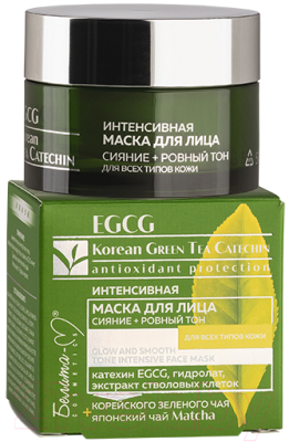 Маска для лица кремовая Белита-М EGCG Korean Green Tea Catechin сияние+ровный тон (50г)