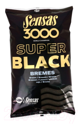 Прикормка рыболовная Sensas 3000 Super Black Bremes / 11572 (1кг)