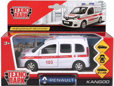 Автомобиль игрушечный Технопарк Renault Kangoo. Скорая помощь / KANGOO-AMB