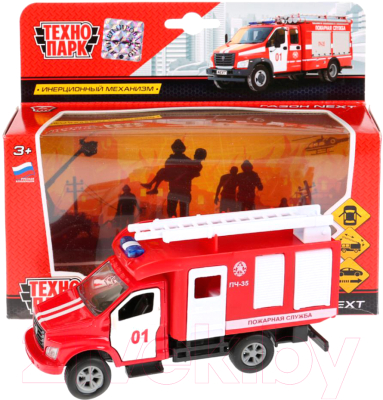 Автомобиль игрушечный Технопарк Газон Next Пожарная машина / SB-18-29-F-WB