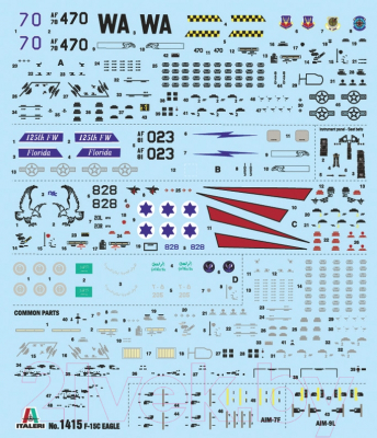 Сборная модель Italeri Американский истребитель F-15C Eagle 1:72 / 1415
