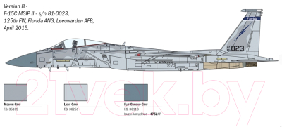 Сборная модель Italeri Американский истребитель F-15C Eagle 1:72 / 1415