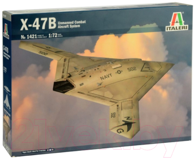 Сборная модель Italeri Боевой беспилотный летательный аппарат X-47B 1:72 / 1421