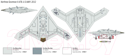 Сборная модель Italeri Боевой беспилотный летательный аппарат X-47B 1:72 / 1421