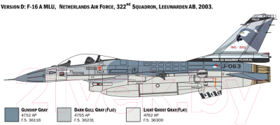 Сборная модель Italeri Американский истребитель F-16A Fighting Falcon 1:48 / 2786