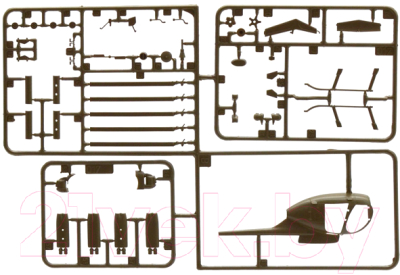Сборная модель Italeri Легкий многоцелевой вертолет AH-6 Night Fox 1:72 / 017