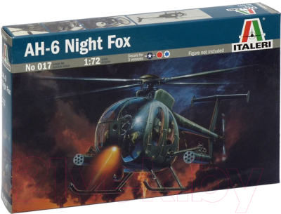 Сборная модель Italeri Легкий многоцелевой вертолет AH-6 Night Fox 1:72 / 017