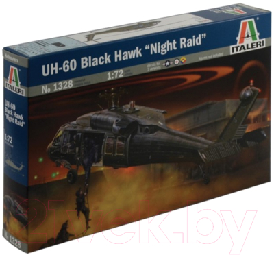 

Сборная модель Italeri, Вертолет UH-60/MH-60 Black Hawl Night Raid 1:72 / 1328