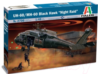 Сборная модель Italeri Вертолет UH-60/MH-60 Night Raid 1:48 / 2706