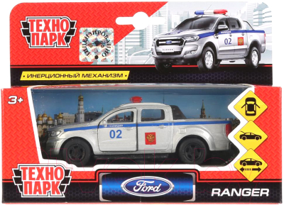 Автомобиль игрушечный Технопарк Ford Ranger Пикап. Полиция / SB-18-09-FR-P