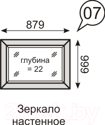 Зеркало Ижмебель Париж 7 (дезире темный/орех натуральный глянец)