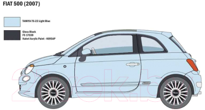 Сборная модель Italeri Автомобиль Fiat 500 2007 1:24 / 3647