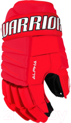 Перчатки хоккейные Warrior Alpha Qx3 / QX3GSR7-RDW13 (красный/черный/белый)