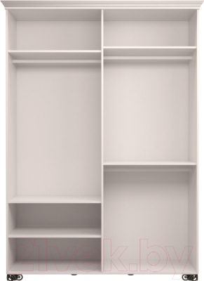 Шкаф Ижмебель Лукреция 1 с зеркалом (белый глянец с порами/белая глянцевая пленка)
