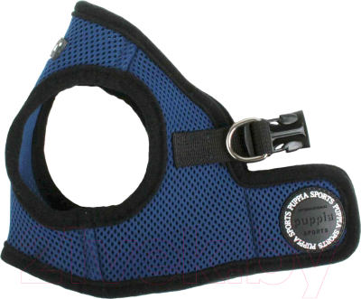 Шлея-жилетка для животных Puppia Soft Vest / PAHA-AH305-RB-M (синий/черная окантовка)