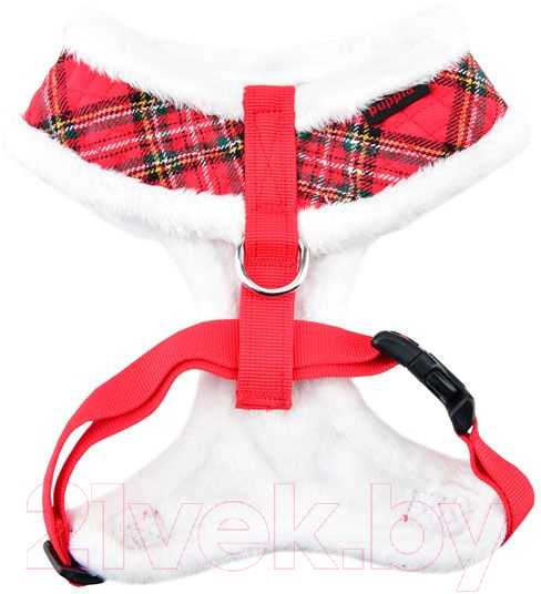 Шлея-жилетка для животных Puppia Blitzen-A / PAQD-AC1470-CR-L (красный/клетка) — фото 2