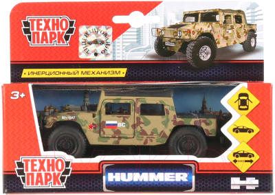 Автомобиль игрушечный Технопарк Hummer H1 Пикап военный / SB-18-09-H1-M(GY)-WB