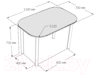 Обеденный стол Senira Р-001-02 (белый глянец/хром)