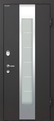 Входная дверь МеталЮр М35 Черный бархат/белый малибу (96x205, правая)