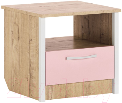 Прикроватная тумба МСТ. Мебель Дублин Роуз №3 (дуб ирландский/розовый кварц)