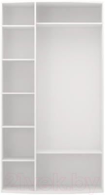 Шкаф Ижмебель Виктория 9 с зеркалом (белый глянец с порами/белая глянцевая пленка)
