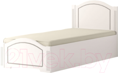 Односпальная кровать Ижмебель Виктория 20 с латами 91 (белый глянец с порами/белая глянцевая пленка)
