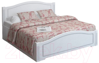 Полуторная кровать Ижмебель Виктория 33 с ПМ 120 (белый глянец с порами/белая глянцевая пленка)