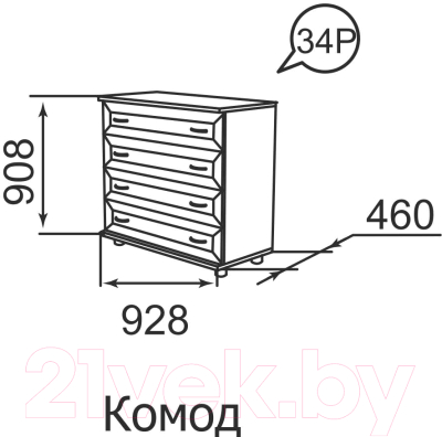 Комод Ижмебель Ника-Люкс 34Р (бодега)