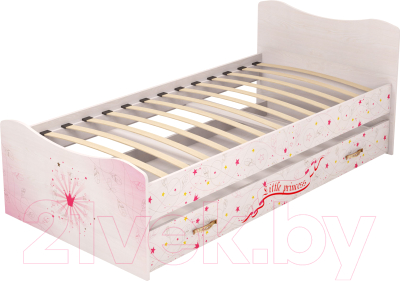 Двухъярусная выдвижная кровать детская Ижмебель Принцесса 4 (лиственница сибиу)