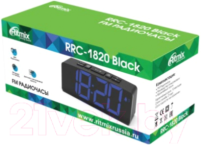 Радиочасы Ritmix RRC-1820 (черный)