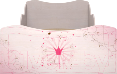 Односпальная кровать Ижмебель Принцесса 5 с ящиками 90 комплектация 1 (лиственница сибиу)
