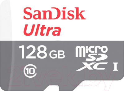 

Карта памяти SanDisk, Ultra microSDXC UHS-I/U1 Class 10 128GB (SDSQUNS-128G-GN6MN)