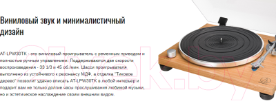 Проигрыватель виниловых пластинок Audio-Technica AT-LPW30TK