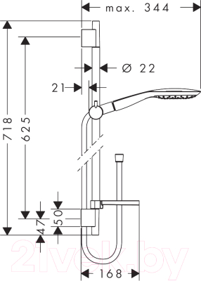 Душевой гарнитур Hansgrohe Raindance Select Е 150 3jet 27856000